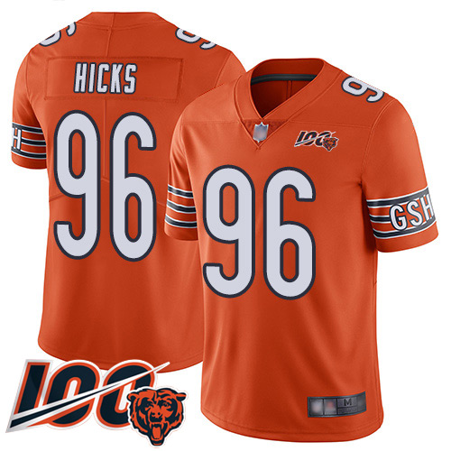 Chicago Bears Limited Orange Men Akiem Hicks Alternate Jersey NFL Football #96 100th Season->women nfl jersey->Women Jersey